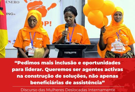 Discurso das Mulheres Deslocadas Internamente Alusivo ao Lançamento dos 16 dias de Activismo.